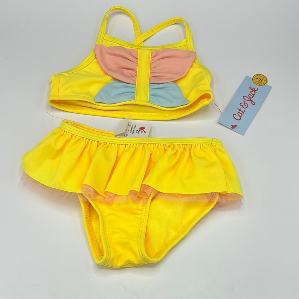 Cat & Jack Yellow Two-Piece Swimsuit